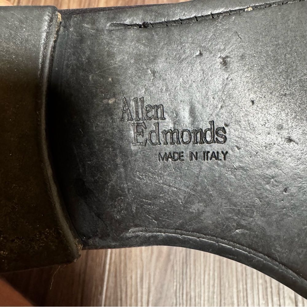 ALLEN EDMONDS Firenze Horse Bit Loafers Black Pebbled Leather Italy Men Sz 13 - Picture 5 of 8